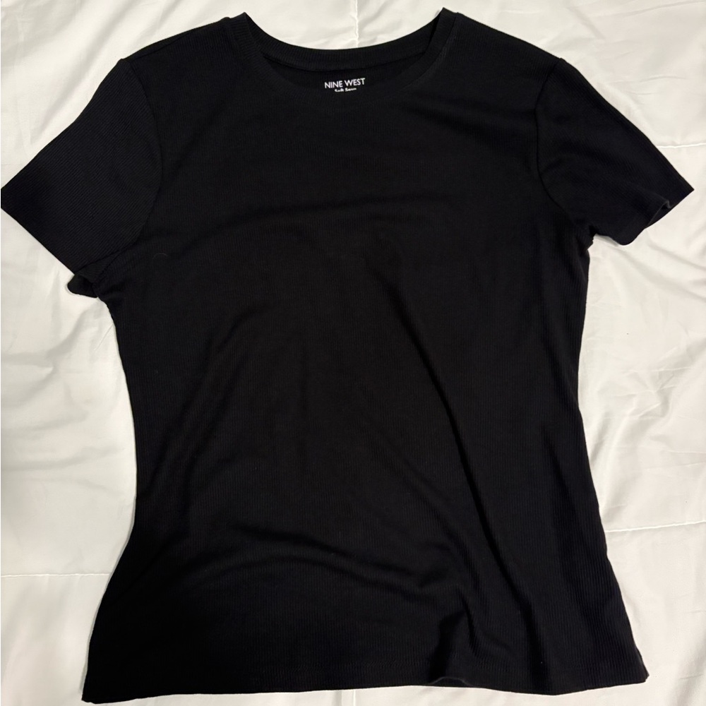 Nine West Classic Black Short Sleeve Tee